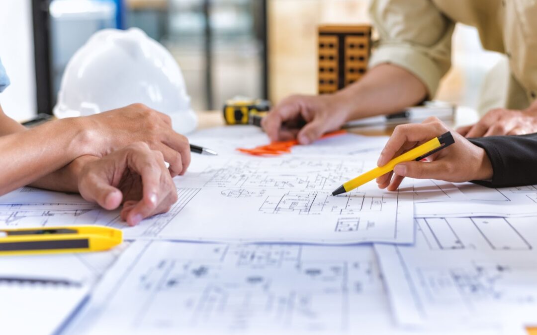 a team planning architecture project blueprints